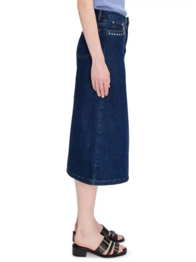 Redwood Rivet Flare Cut Denim A-Line Skirt Stonewashed Indigo - A.P.C. - BALAAN 5