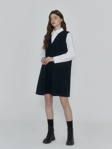 Shirt Matching Midi Dress Navy - LOYALDECIDE - BALAAN 1