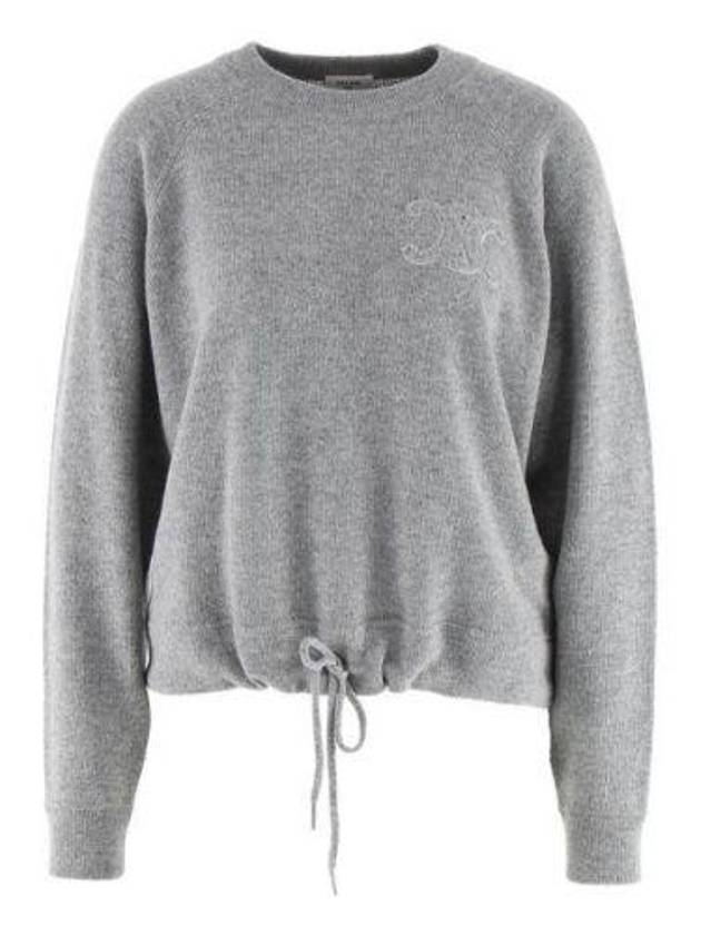 Triomphe Patch Wool Cashmere Crew Neck Sweater Grey - CELINE - BALAAN 2