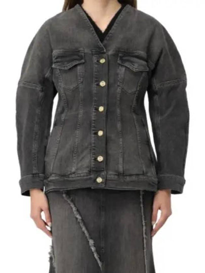 Tint Edge Denim Jacket Washed Black - GANNI - BALAAN 2