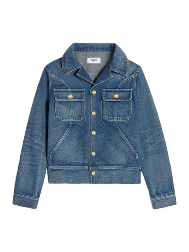 Trucker Denim Jacket Blue - CELINE - BALAAN 1