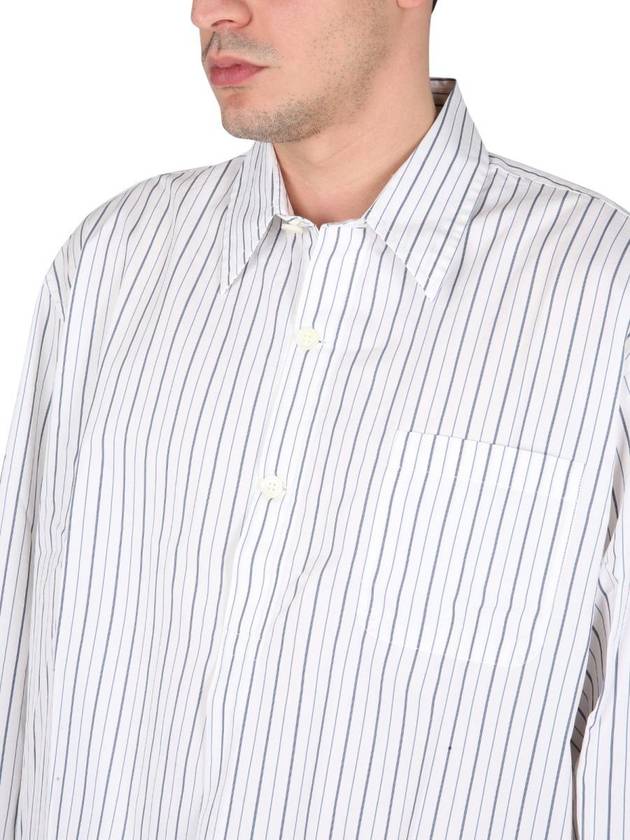 Popover Stripe Long Sleeve Shirt White - OUR LEGACY - BALAAN 5