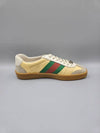 Men s Web Stripe Leather Sneakers 624486 - GUCCI - BALAAN 5