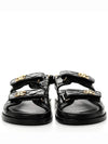 Sandals Crumpled Shiny Lambskin Black - CHANEL - BALAAN 4