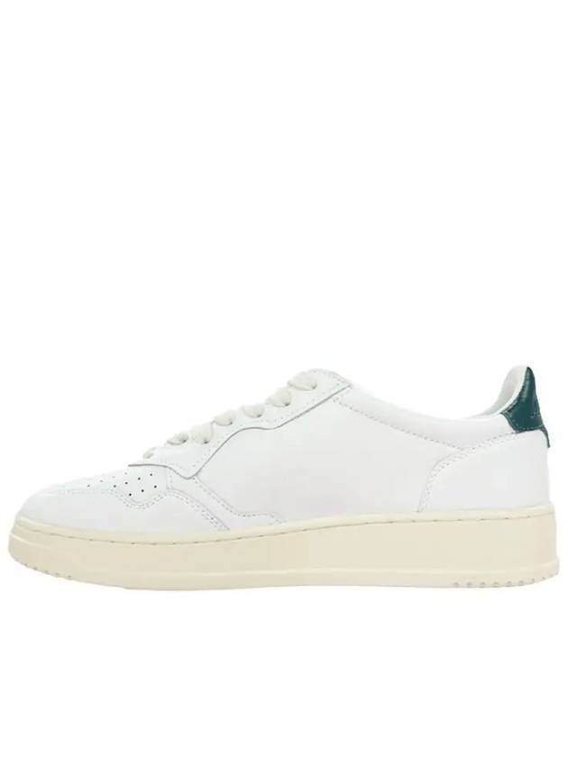 Men's Medalist Leather Low Top Sneakers White Green - AUTRY - BALAAN 3