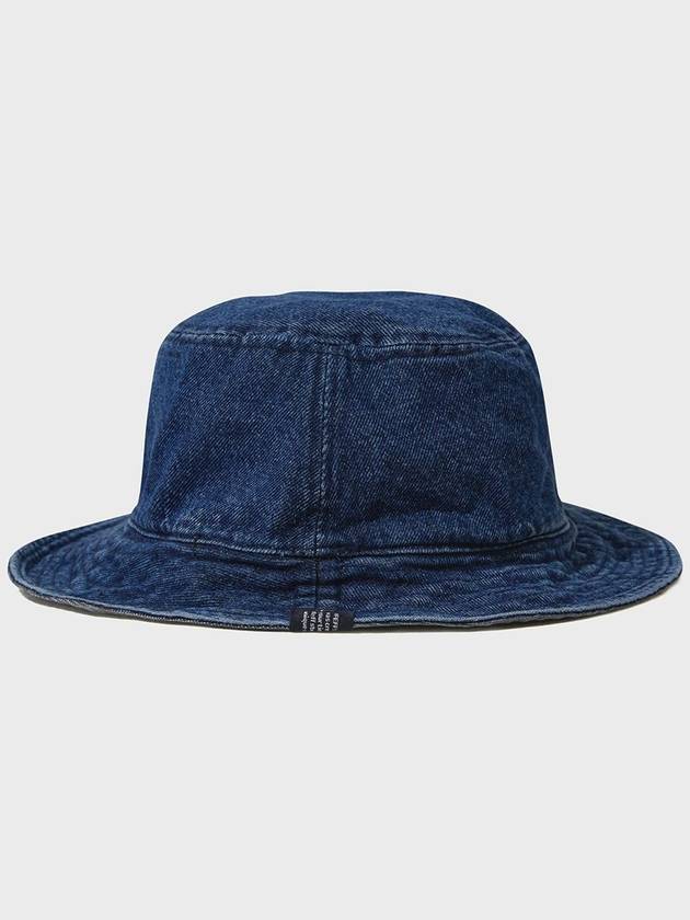 Vintage Washed Reversible Denim Bucket Hat Deep Blue Black - FFEFF STUDIO - BALAAN 7