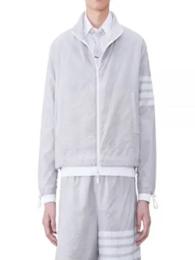 4 Bar Stripe Ripstop Zip-up Jacket Grey - THOM BROWNE - BALAAN 2