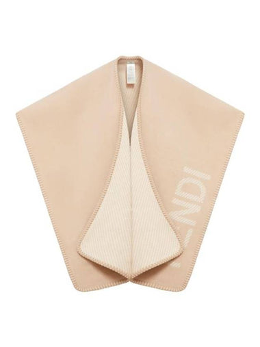 Logo Wool Cashmere Cape Beige - FENDI - BALAAN 1