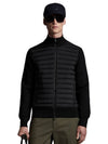 Padded Cotton Zip-Up Cardigan Black - MONCLER - BALAAN 4