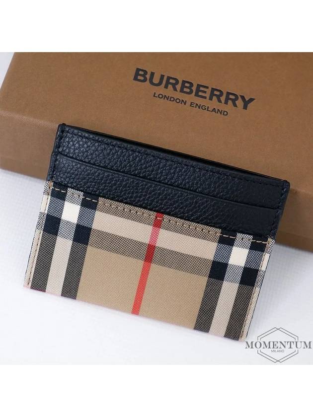 Sandon Vintage Check Card Wallet Black - BURBERRY - BALAAN 2