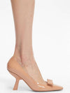 Women's Vara Bow Patent Calfskin Pumps Beige - SALVATORE FERRAGAMO - BALAAN 6