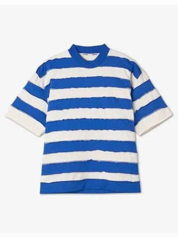 Classic Striped Short Sleeve T-Shirt White Boutique Blue - SUNNEI - BALAAN 1