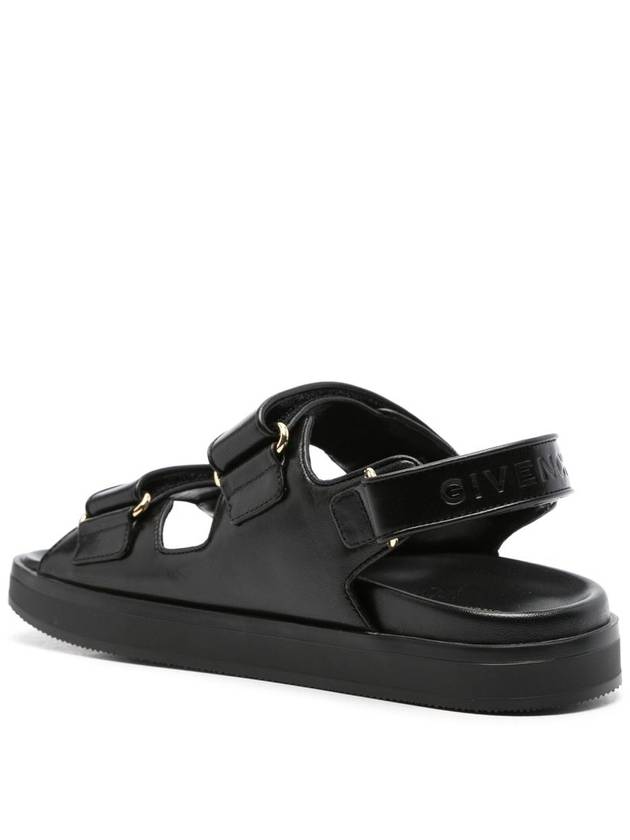 4G Strap Leather Flat Sandals Black - GIVENCHY - BALAAN 4