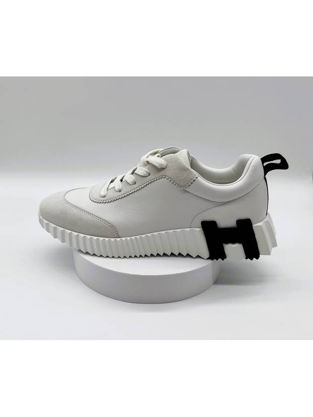 Bouncing Leather Low Top Sneakers Blanc - HERMES - BALAAN 3