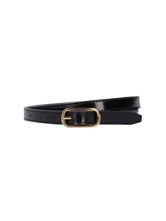 gold-tone metal buckle slim leather belt black - TOTEME - BALAAN 1