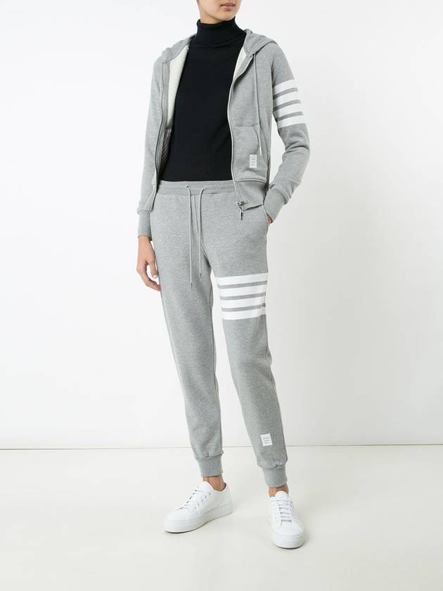 Engineered 4-Bar Stripe Loopback Jersey Knit Zip Up Hoodie Light Grey - THOM BROWNE - BALAAN 3