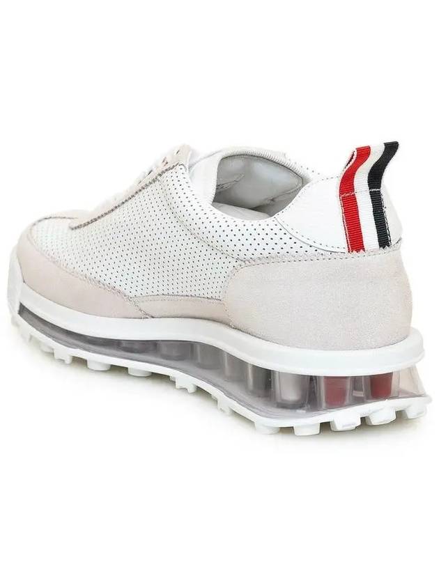 Women Vitello Calf Tech Runner Clear Sole Low Top Sneakers White - THOM BROWNE - BALAAN 5