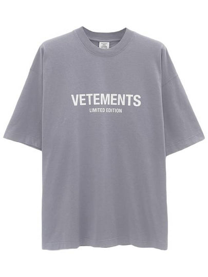 Men's Logo Print Short Sleeve T-Shirt Purple - VETEMENTS - BALAAN 2