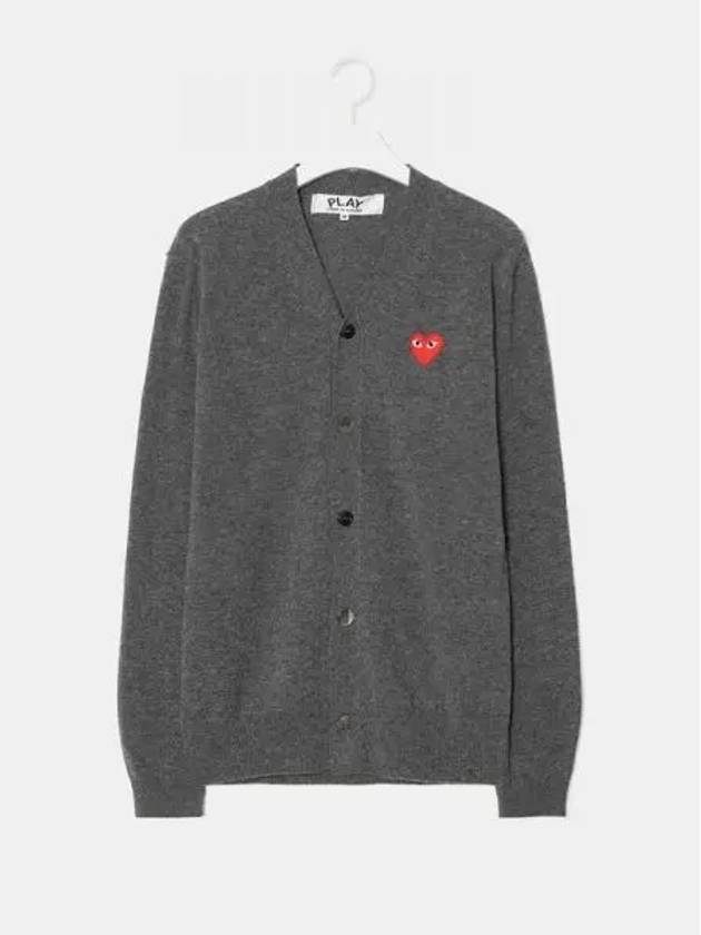 Men s Red Heart Wappen Spring Fall Cardigan Gray Domestic Product GM0023011139205 - COMME DES GARCONS PLAY - BALAAN 1