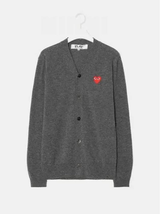 Men s Red Heart Waffen Spring Fall Cardigan Gray Domestic Product - COMME DES GARCONS PLAY - BALAAN 1