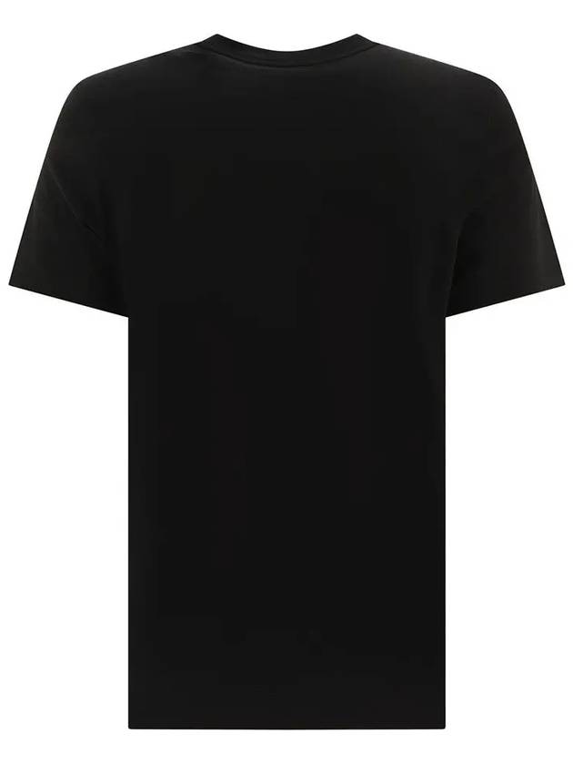 Flocked Logo Short Sleeve T-Shirt Black - MONCLER - BALAAN 3