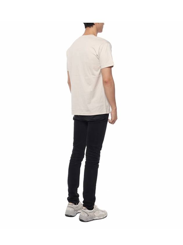 Cotton Jersey Slim Fit Short Sleeve T Shirt Mastic White - STONE ISLAND - BALAAN 7