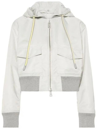 Briseo Satin Bomber Jacket Light Grey - MONCLER - BALAAN 2