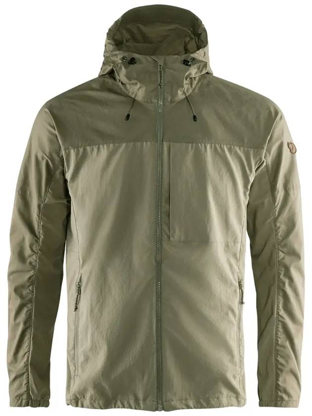 Men's Abisco Midsummer Hooded Zip-Up Jacket Savanna Light Olive - FJALL RAVEN - BALAAN 2