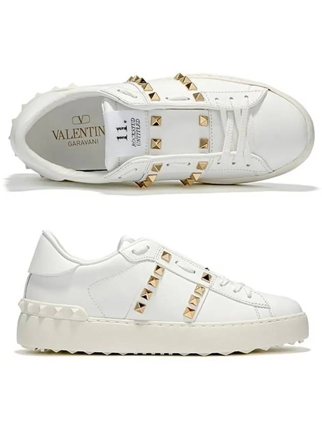 Rockstud Untied Low Top Sneakers White - VALENTINO - BALAAN 6