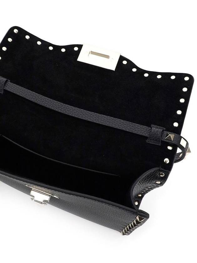 Small Rockstud Grainy Calfskin Cross Bag Black - VALENTINO - BALAAN 4