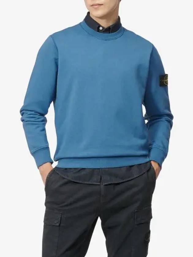 Compass Patch Cotton Sweatshirt Avio Blue - STONE ISLAND - BALAAN 2