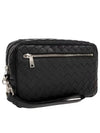 Intrecciato Zipper Leather Pouch Bag Navy - BOTTEGA VENETA - BALAAN 2