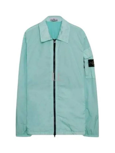 Crinkle Reps Nylon Garment Dyed Overshirt Zip Up Jacket Sky Blue - STONE ISLAND - BALAAN 2