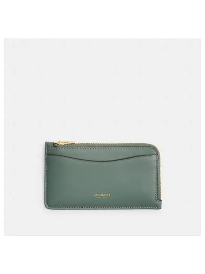 New York Zip Card Wallet Green - COACH - BALAAN 2