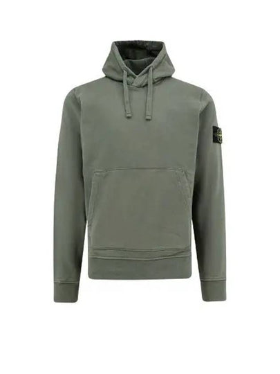 Logo Patch Drawstring Hoodie Dark Green - STONE ISLAND - BALAAN 2