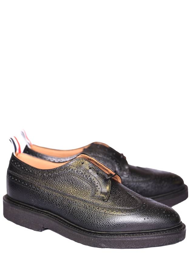 Three Stripes Wingtip Loafers Black - THOM BROWNE - BALAAN.