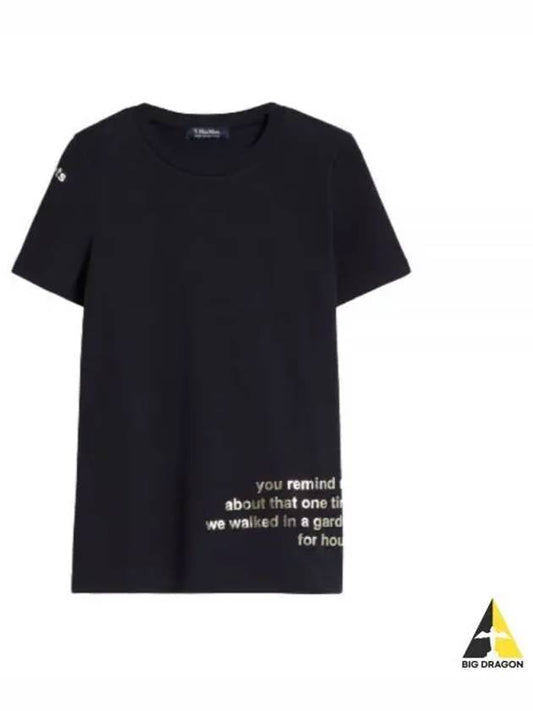Women's Aris Short Sleeve T-Shirt Navy - MAX MARA - BALAAN 2