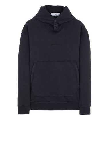 Cotton Fleece Embroidered Logo Hoodie Steel Grey - STONE ISLAND - BALAAN 1