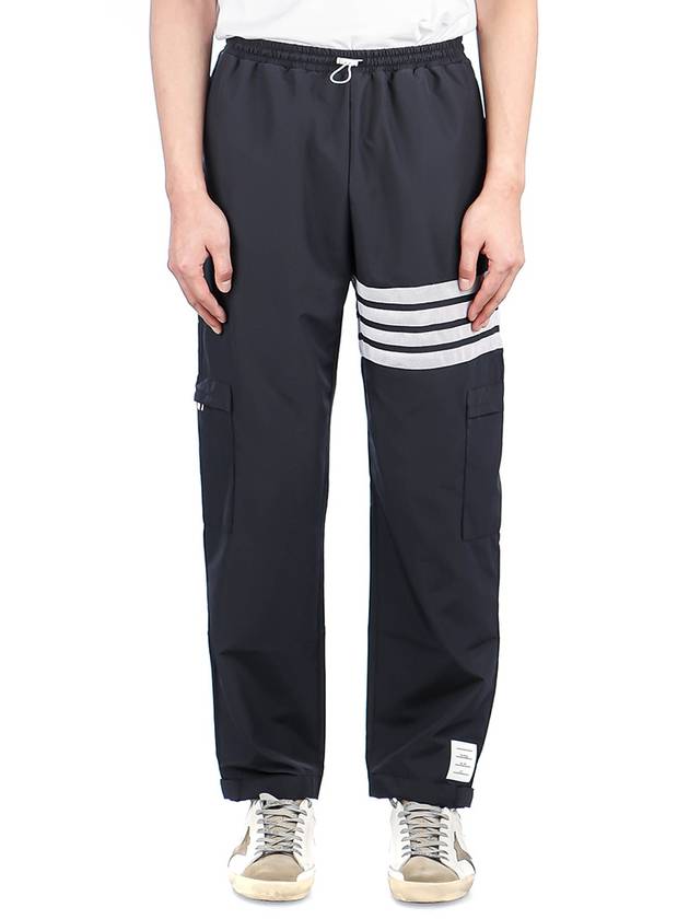 Men's Military Ripstop Mesh 4 Bar Track Pants Navy - THOM BROWNE - BALAAN 2