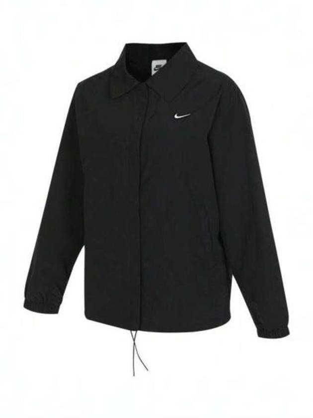 Sportswear Essential Oversized UV Woven Coach Jacket Black - NIKE - BALAAN 3