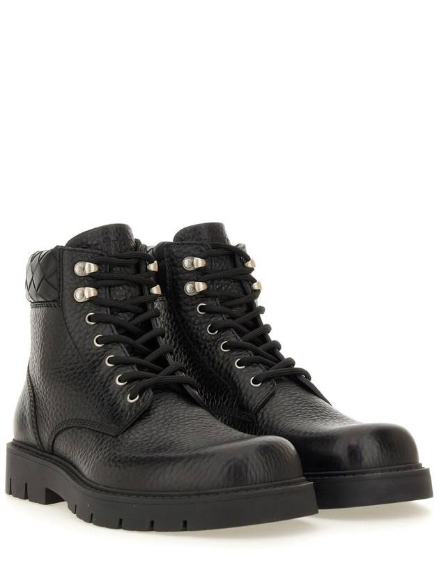 Haddock Leather Combat Boots Black - BOTTEGA VENETA - BALAAN 4