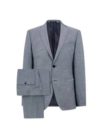 Men s Jetted Pocket Wool Single Suit Light Navy 270008 - EMPORIO ARMANI - BALAAN 1