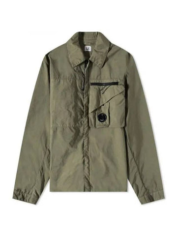 Tylon P Lens Overshirt Zip Up Jacket Green - CP COMPANY - BALAAN 1