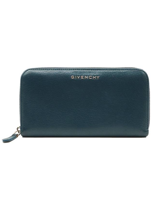 Women s Givenchy BC06276012 Deep Blue Goat Skin Silver Lettering Logo Pandora Zipper Long Wallet gt Gangbuk used luxury goods - GIVENCHY - BALAAN 2