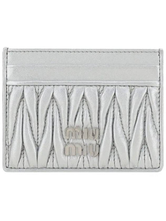 Matelasse Nappa Leather Card Wallet Silver - MIU MIU - BALAAN 2