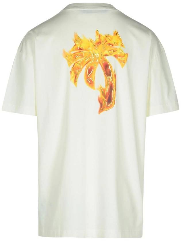 Palm Angels Burning Farm Short Sleeve T Shirt Off White - PALM ANGELS - BALAAN 3