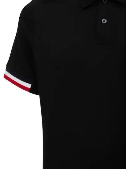Logo Cotton Pique Polo Short Sleeve Shirt Black - MONCLER - BALAAN 2