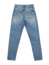 Slim Fit Denim Cotton Straight Jeans Blue - SAINT LAURENT - BALAAN 3