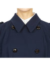 Double Breasted Wool Trench Coat Blue - GUCCI - BALAAN 10