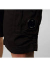 Stretch Satin Cargo Shorts Black - CP COMPANY - BALAAN 7